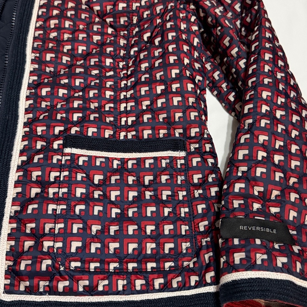 Talbots Cropped Navy And Red Patterned Reversible… - image 4